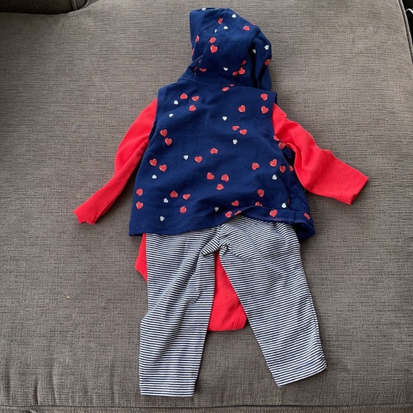 3 piece blue heart vest hoodie long sleeve pants - Picture 6 of 7